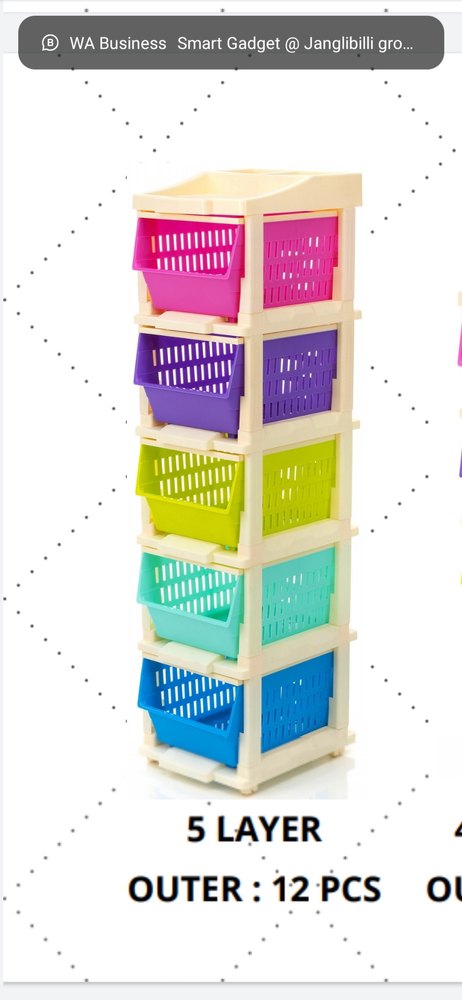 Plastic 5 layer portable storage bucket