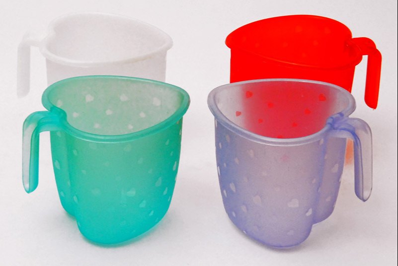 Plastic Printed Heart Bathing Mug, For Bathroom