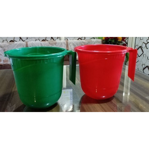 Ambica Tech Green, Red 350 Ml Plastic Bath Mug, For Bathroom