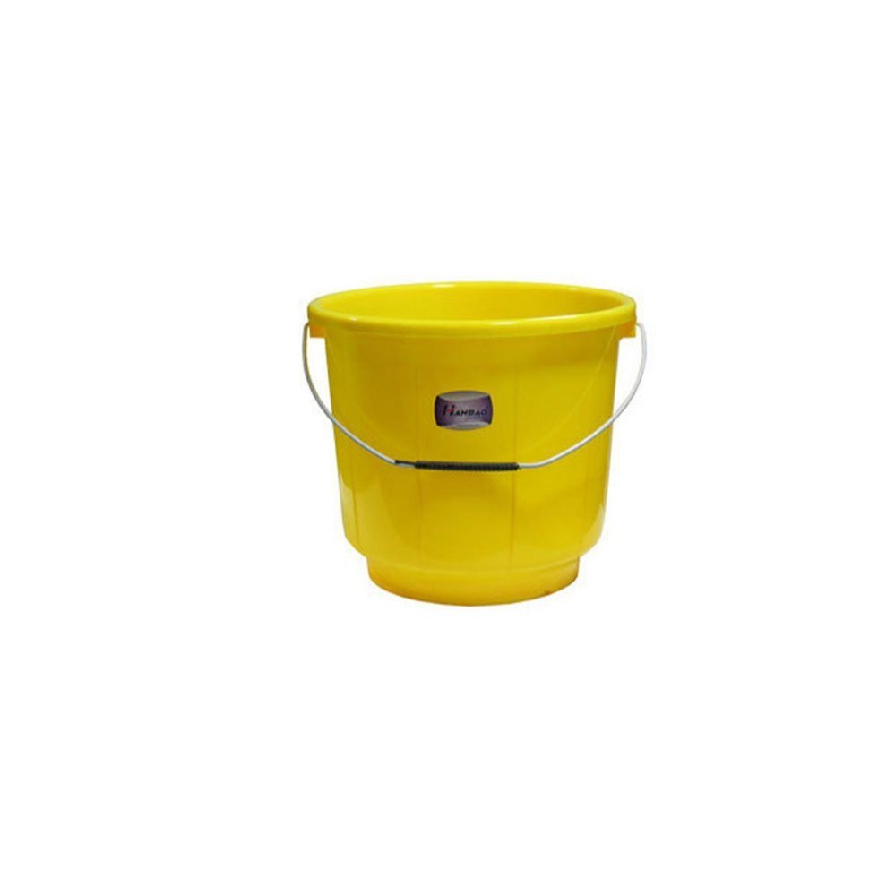 Yellow Plastic Water Bucket, For Household, Capacity: 13 Liter