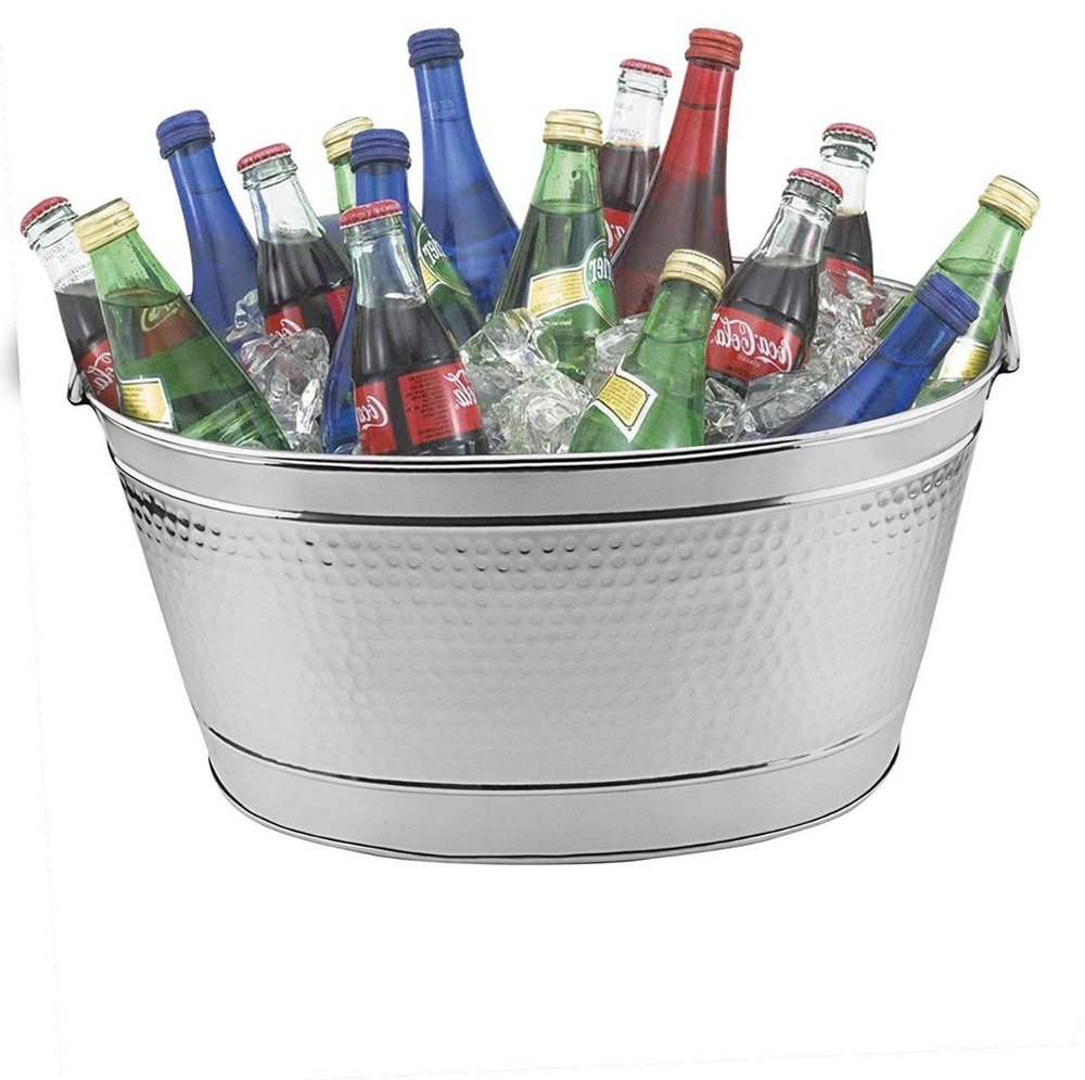 White Washed White Wash Natural Finished Galvanized Iron Bucket, Capacity: 15 Litre, Size: Lxwxh- 17x11x9 Inche