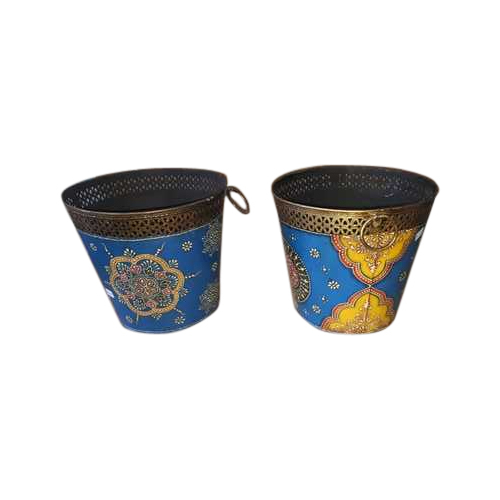 Multicolor Hand Painted Iron Bucket, 5 Litre