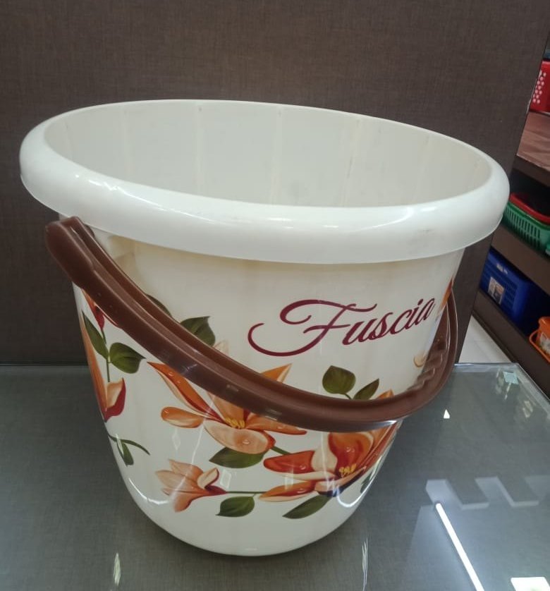 Multicolor Plastic Bucket Eco 16L Printed, For Multi, With Handle