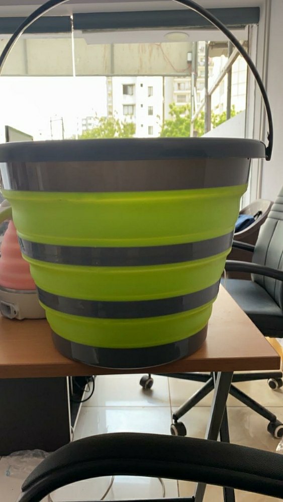 Green Silicon collapsible bucket, For Home, Size: 10 Litre