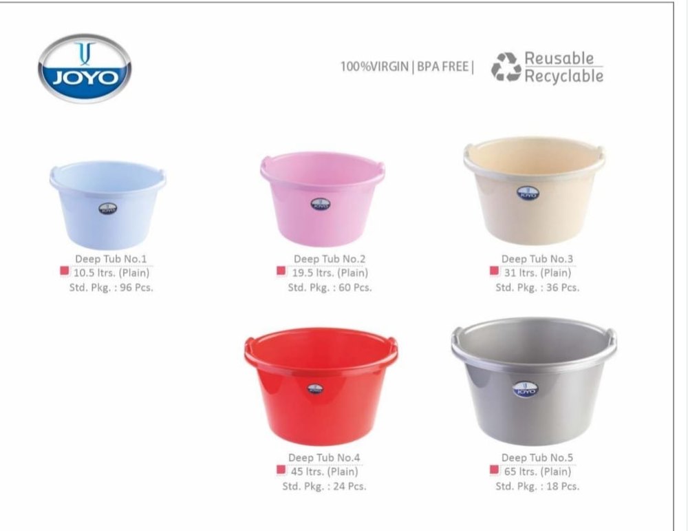 Plastic Joyo Deep Tub No-1, For Home, Size: Available In 5 Sizesd