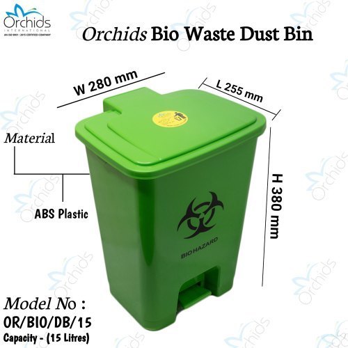 Orchids Bio Waste Dust Bin 15 Litres (green)