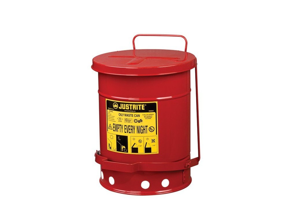 Steel Justrite Oily Waste Can