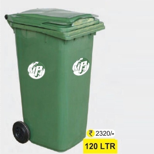 Green Plastic Waste Baskets, Capacity: 120 L