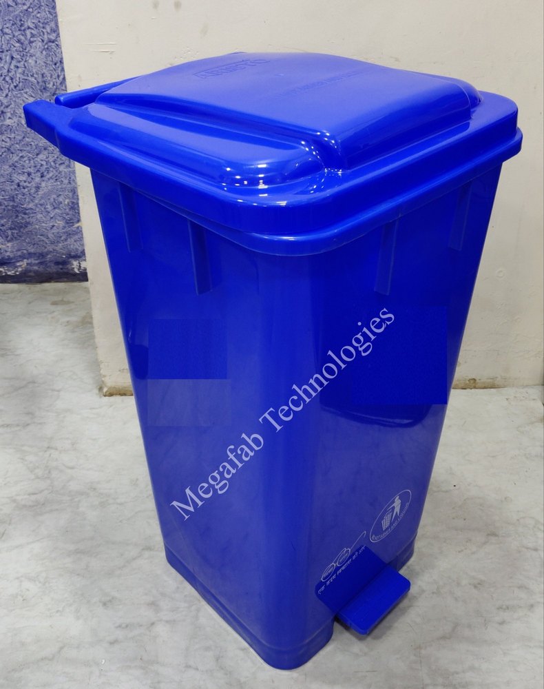 Blue Plastic Pedal Garbage Bin