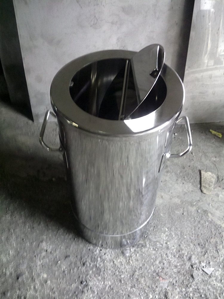 Stainless Steel Tilting Dust Bin, Shape: Round