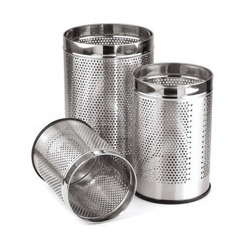 Stainless Steel Open Top Perforated Bin, For Office