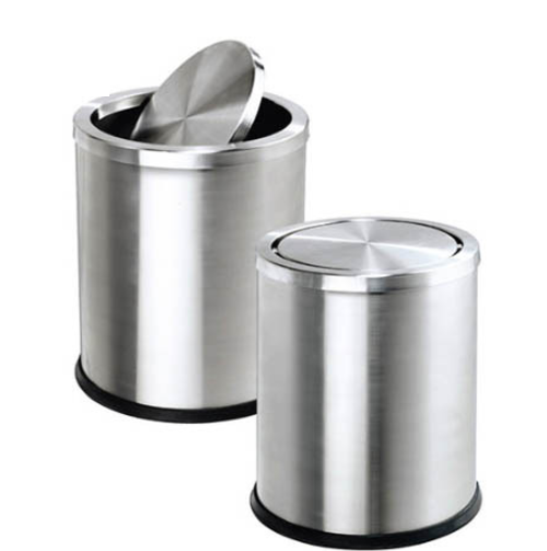 Silver Stainless Steel Swing Bin