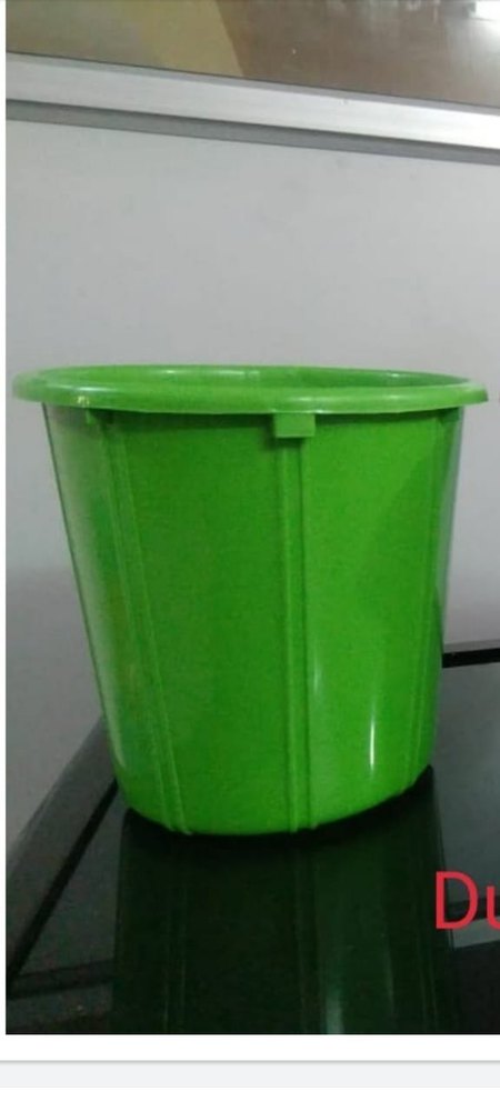 Round 10 Ltr Open Top Plastic Dustbin Blue Colour, For Garbage Collection
