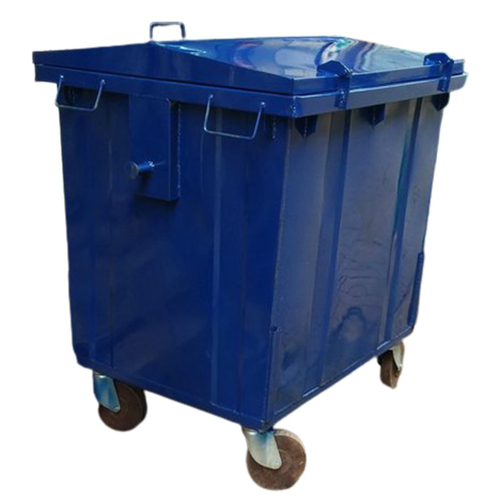 Blue Mild Steel Garbage Dusbtin, Size: 4 X 2.5 X 1 Feet, Capacity: 660 L