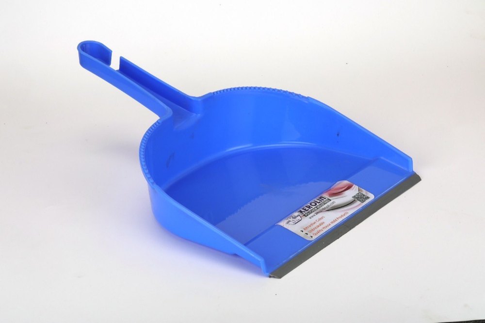 Virgin Blue & Pink Plastic Dustpan with Flexi Rubber Edge/Lip