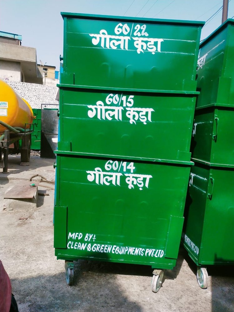 Mild Steel Wheeled 1.1 Cum Metal Dustbin, For Outdoor, Capacity: 1100 Liters