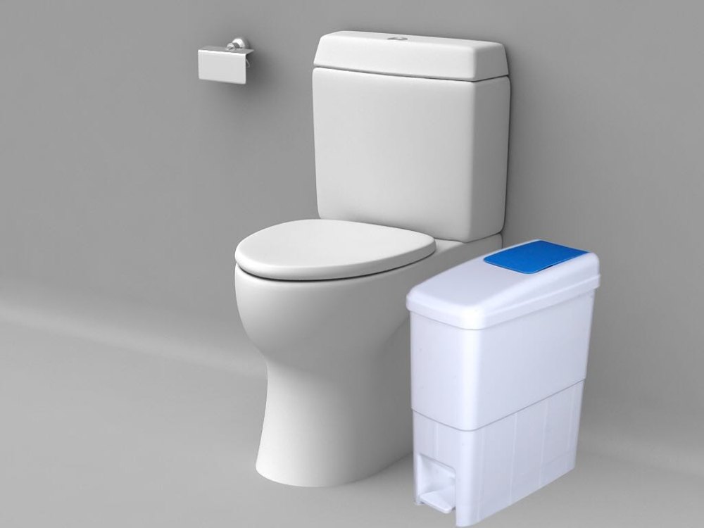 Plastic White Antibacterial Feminine Hygiene Bins