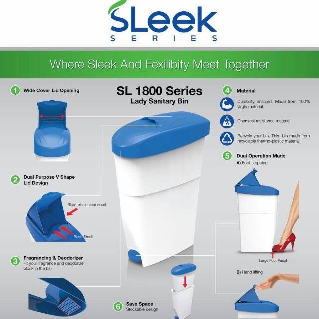 White And Blue Ladies Sanitary Pad Bin
