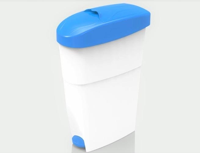 Plastic White And Grey Antibacterial Sanitary Bin