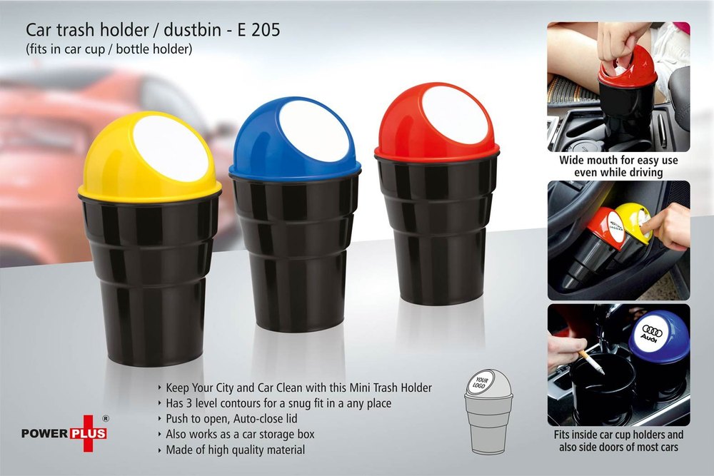 Plastic Car Mini Dustbin Trash Bin Dust Case Best For Traveling Multicolour