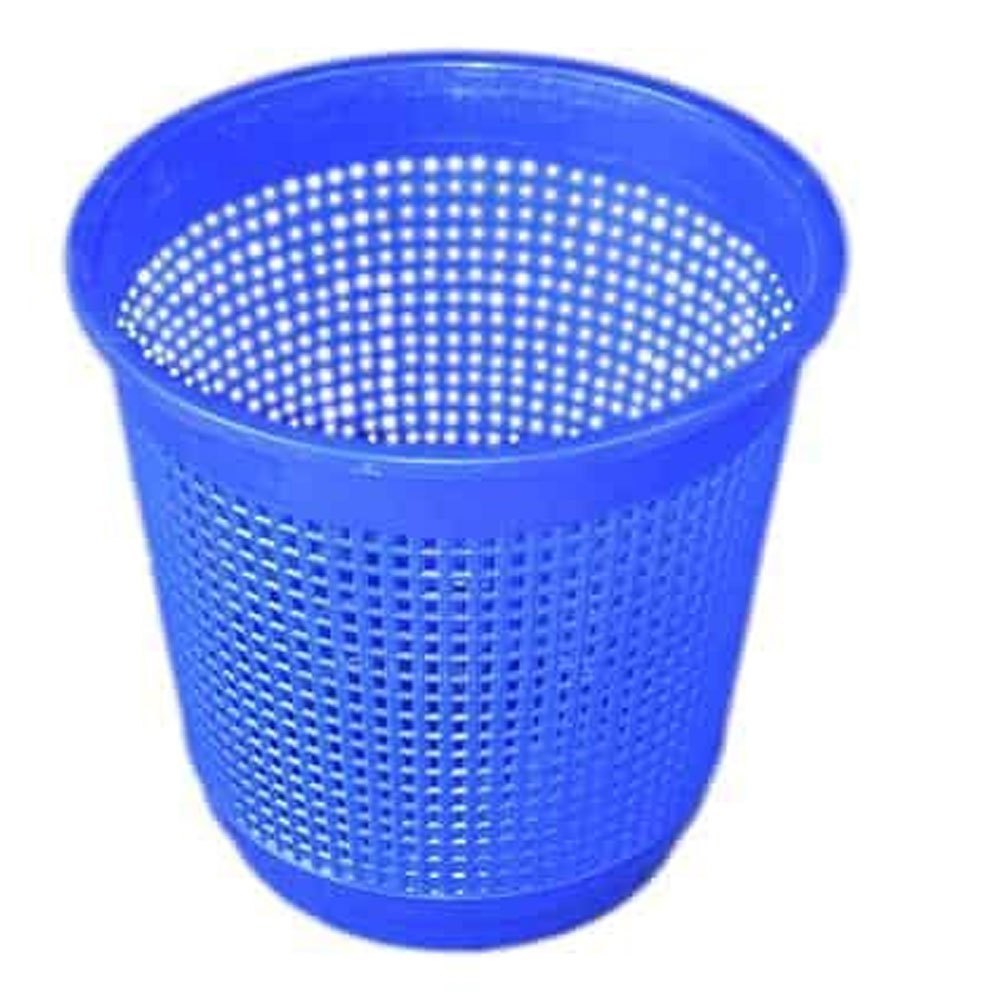 Blue 15L Plastic Round Waste Paper Basket, For Home
