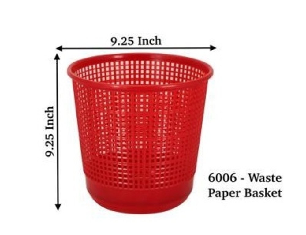 Plastic Red Waste Paper Basket, For Home