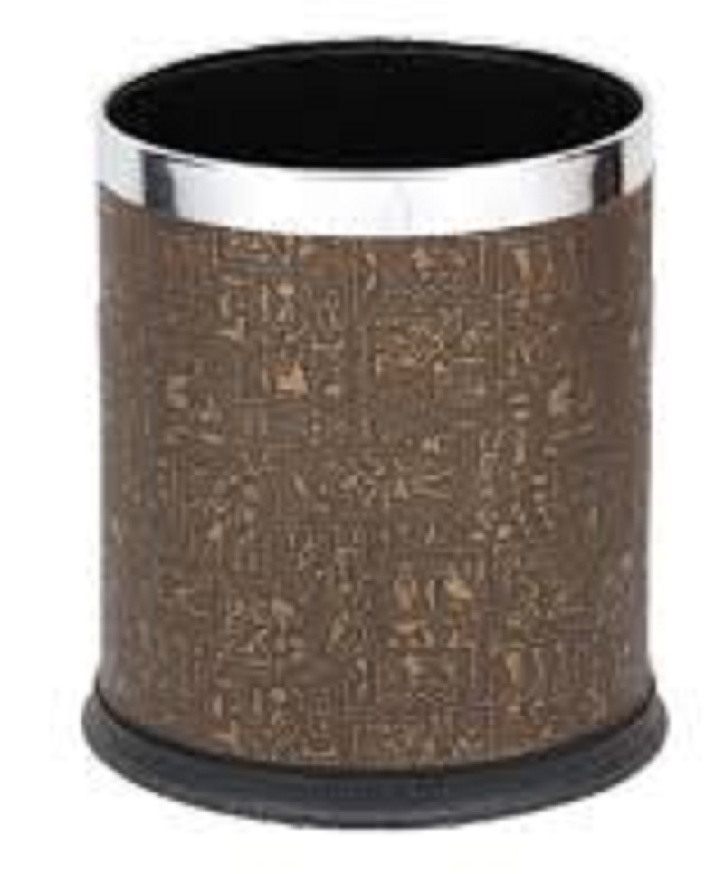 Plastic Egyptian PU Leather Dustbin
