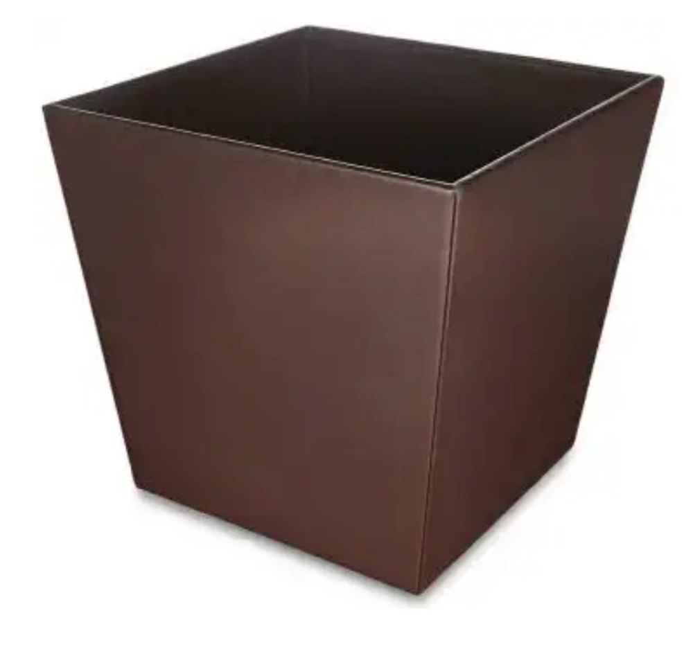 Wood Open Top Leather Dustbin, for Office