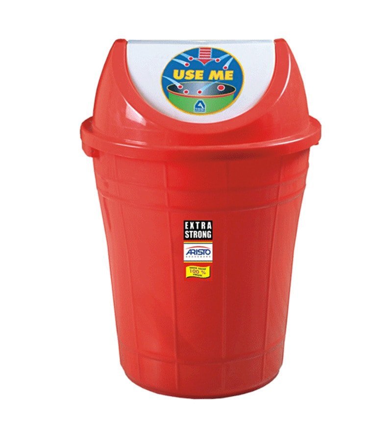 Red Open Top 80 Ltr. Dust Bin, For Garden
