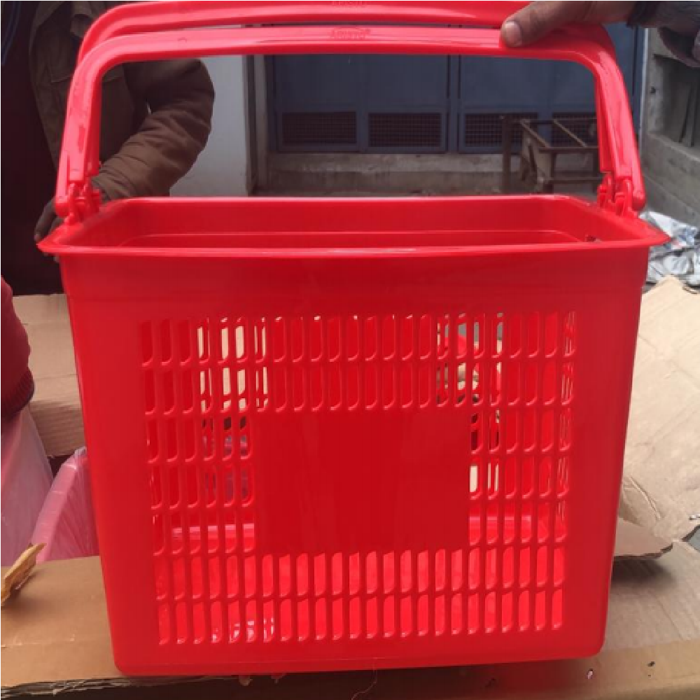 Rectangular Red, Blue Hand Basket, For Supermarket, Design/Pattern: Standard