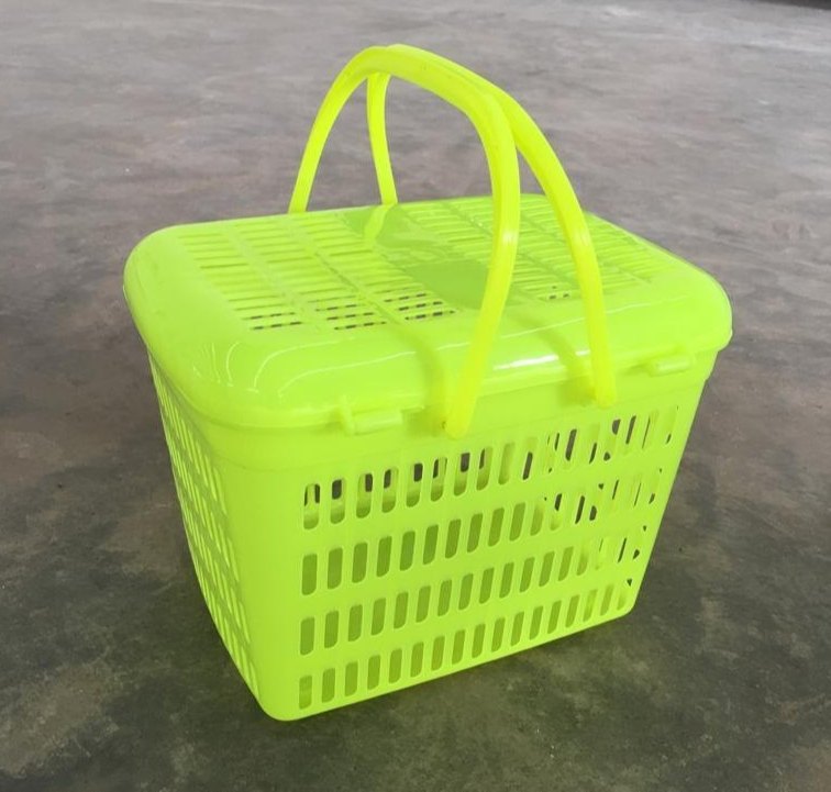 Multicolor Plastic Multipurpose Mini Baby Basket With Lid And Handle, 150 Gram