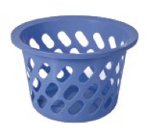Blue Round Ornate Basket, For Storage, Size: 295 X 295 X 170 Mm