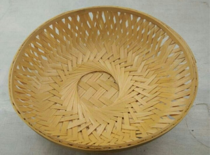 Round Natural Bamboo Basket, Size/Dimension: 12 Inch