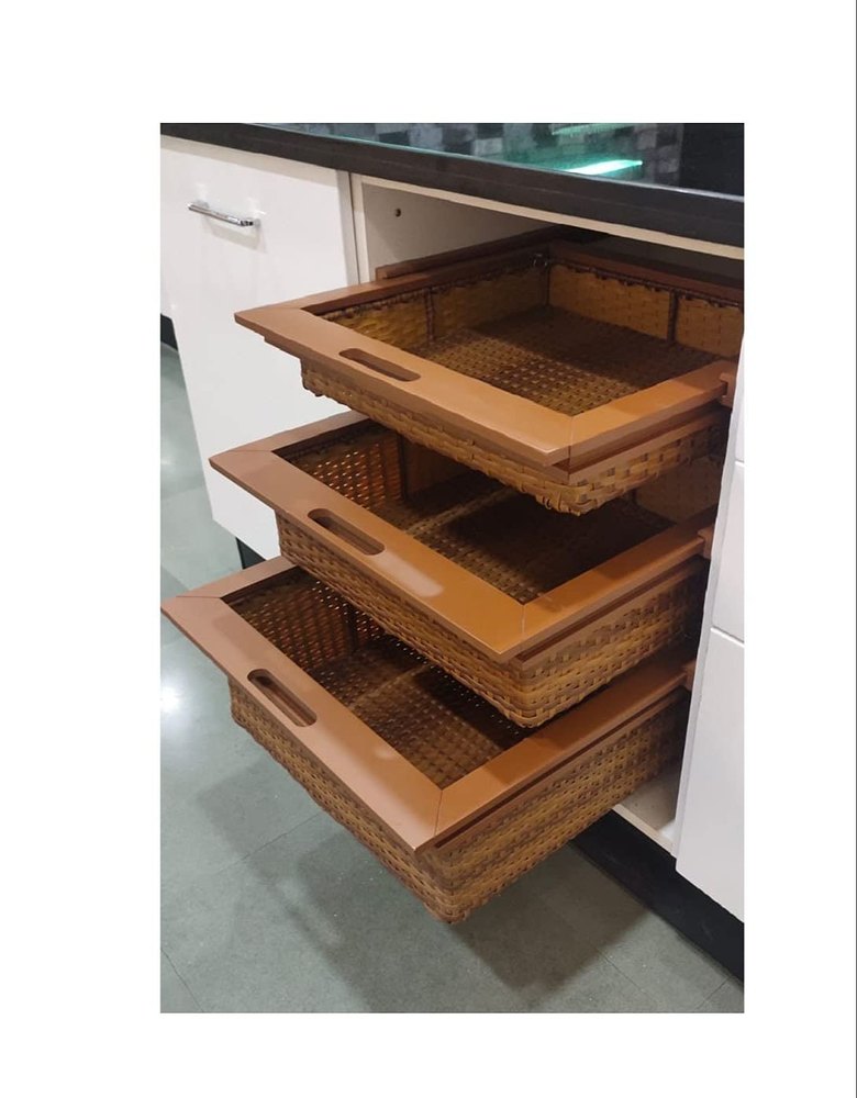 Brown PVC Wicker Basket, For Kitchen