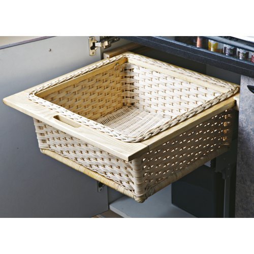 Slimline Handcrafted Rectangular Wicker Basket For Cloths, Storage Basket, (Beige)