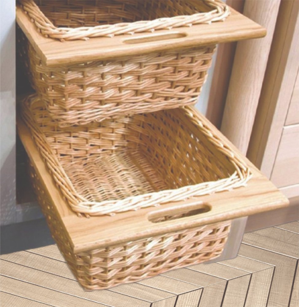 Wooden Kitchen Wicker Basket, Size: 450X500MM