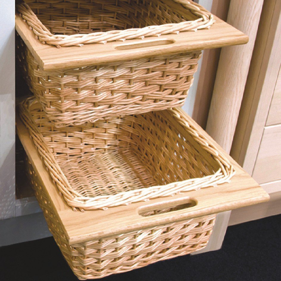 Brown Wooden Wicker Basket For Kitchen, Size: 414 X 500 mm , 564 X 500 mm