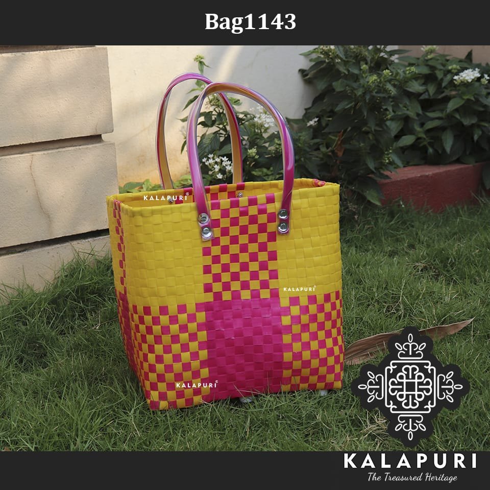 Multicolor Plastic Cane Basket, For Household
