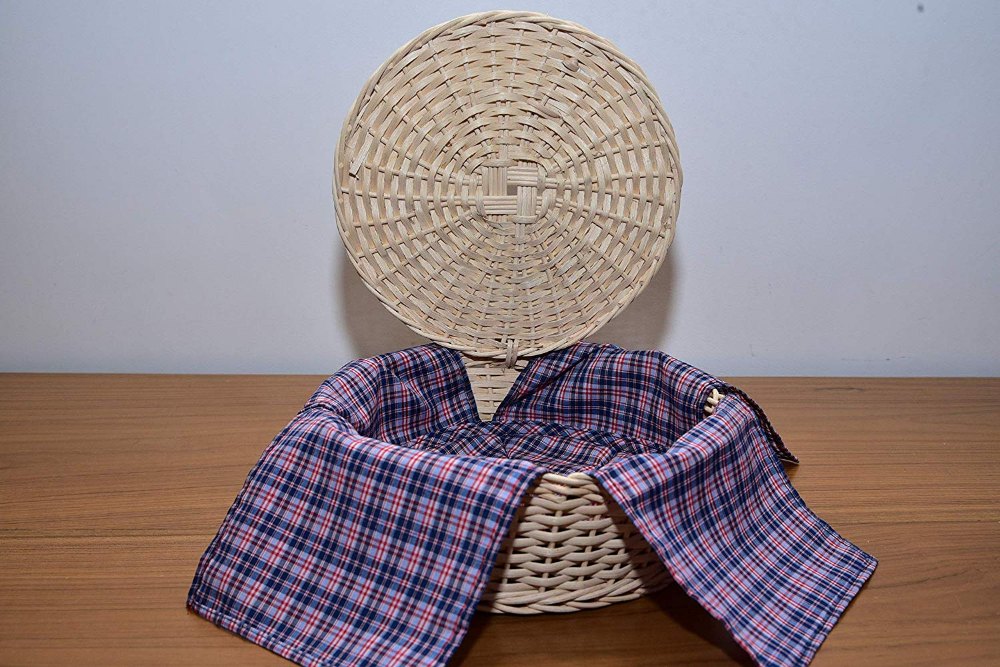 Cross Natural Hand made Cane Box Basket for Chappatis Roti
