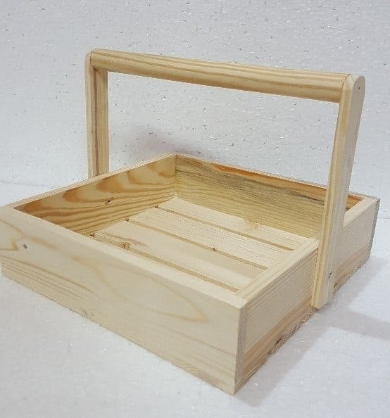 Pine Wooden Gift Basket