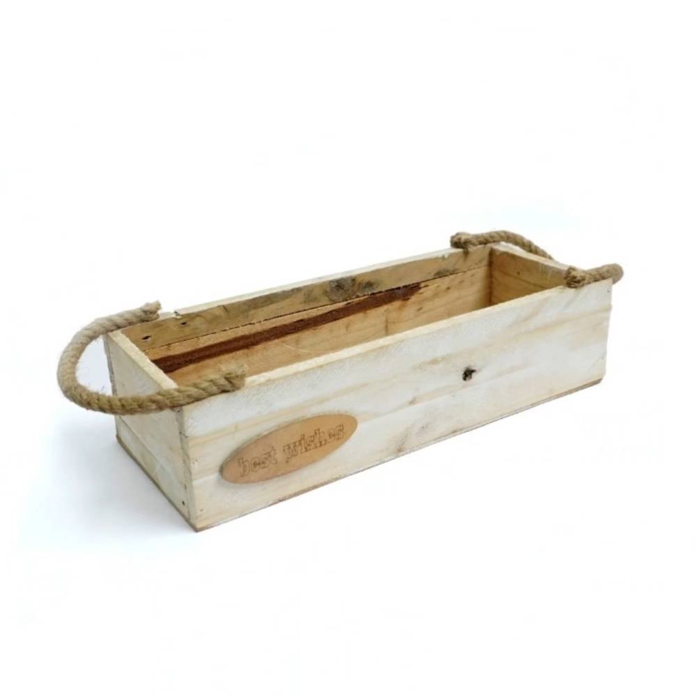 Beige Wooden Rope Basket, For Flower Decoration, Size: 6 X 15 X 4 Inch (l X W X H)