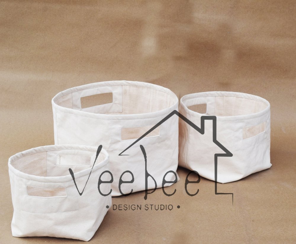 Natural Fibre Handmade Cotton Basket, For Kitchen