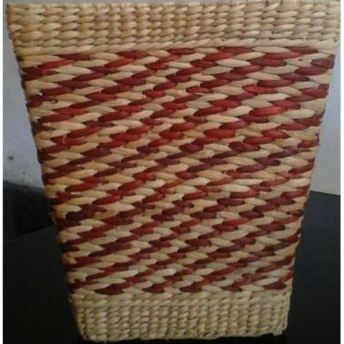 Utsav Handicraft Kauna Wicker Dust Bin, Size: 11.5 X 11.5 X 12 H Inch