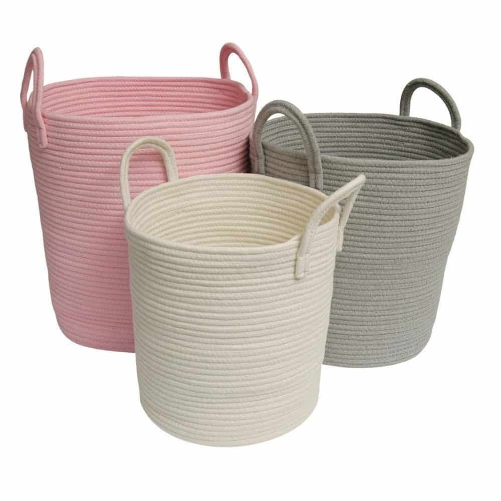 Natural cotton Handmade Rope Basket, For Household