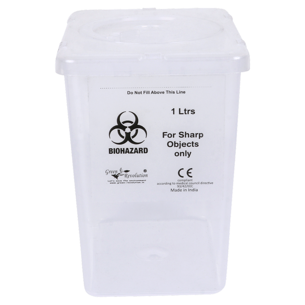 PP Rectangular Sharps Waste Disposal Container, Capacity: 1-4 Litre