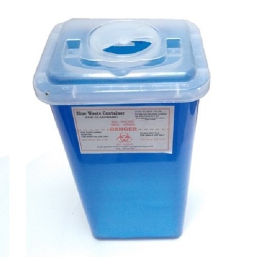 Square Blue Sharps Container, Capacity: 800 ml-10 L