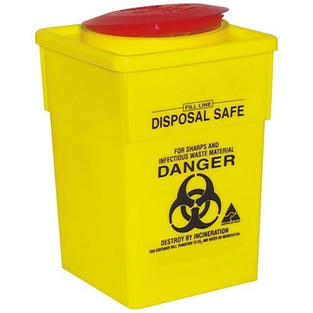 Plastic Yellow Brady Disposal Safe Sharp Container, Capacity: 5L