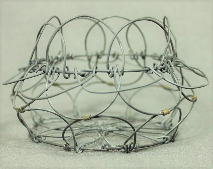 Grey Round Metal Wire Basket, Size: 10 Inch
