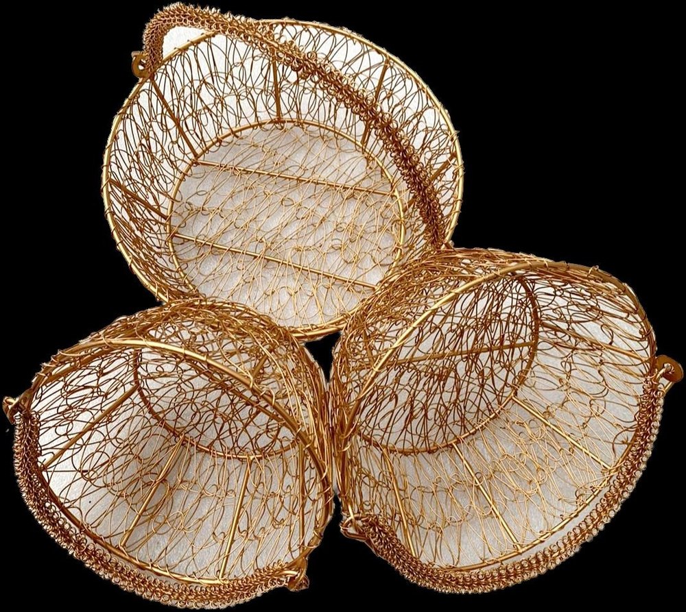Rose Gold Round Wiremesh mini basket