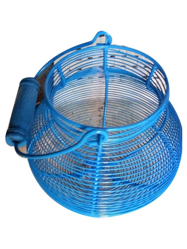 Blue Hanging Iron Basket, For Household